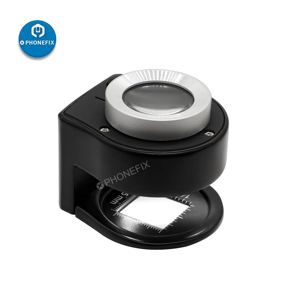 Lupa de cristal óptico LED de mano, lupa de joyería con luz LED, lámpara iluminada UV, 30X