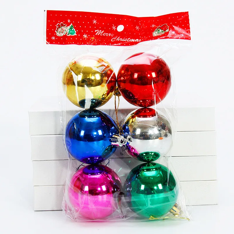 6pcs/Lot 6cm/2.4Inch Christmas Tree Decoration Color Hollow Balls Ornaments Hang Bauble Ball For Home Bar Party Decoration