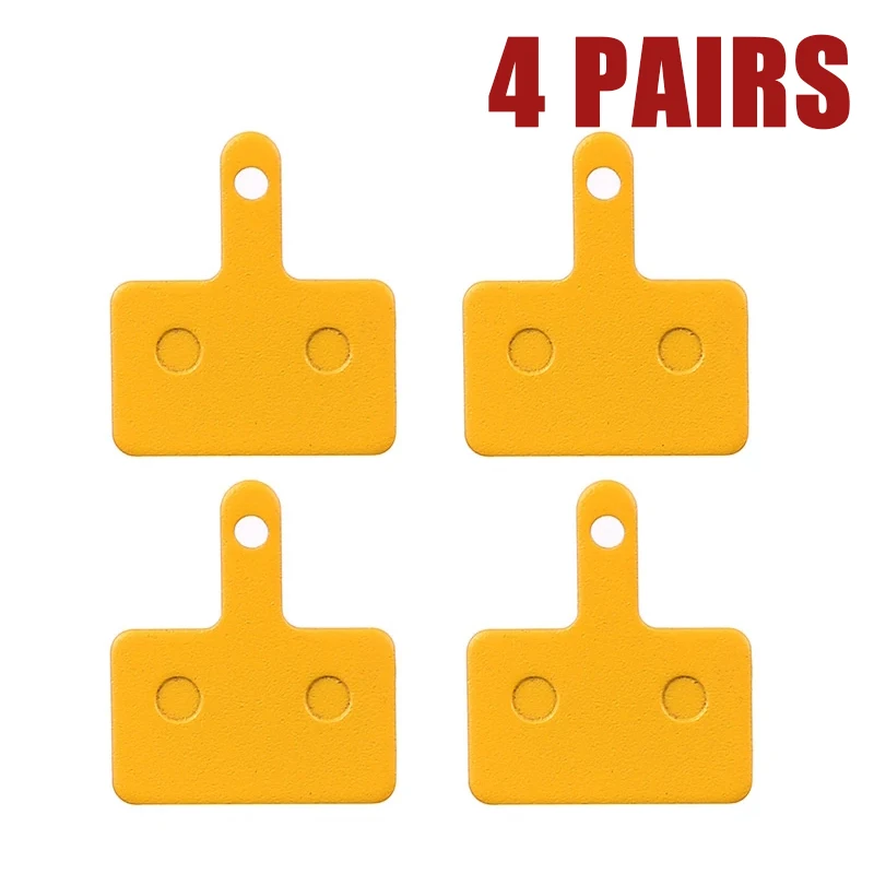 4 Pairs (8pcs) Yellow Bicycle Brake Pads Resin MTB For SHIMANO Hylex Spyre Bike Parts 95% Metal Bicycle Accessories