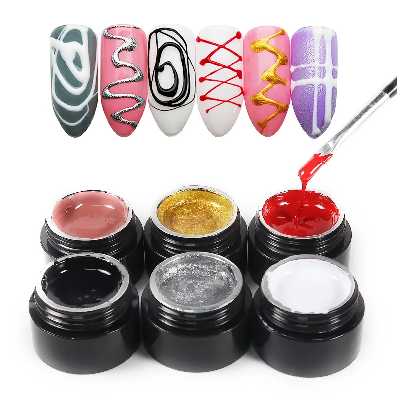 Nail Painting Gel Painting Flower Drawing Line Gel 12 Colors Nail Accessories Nail Art Design Soak Off Uv Led Gel Manicure