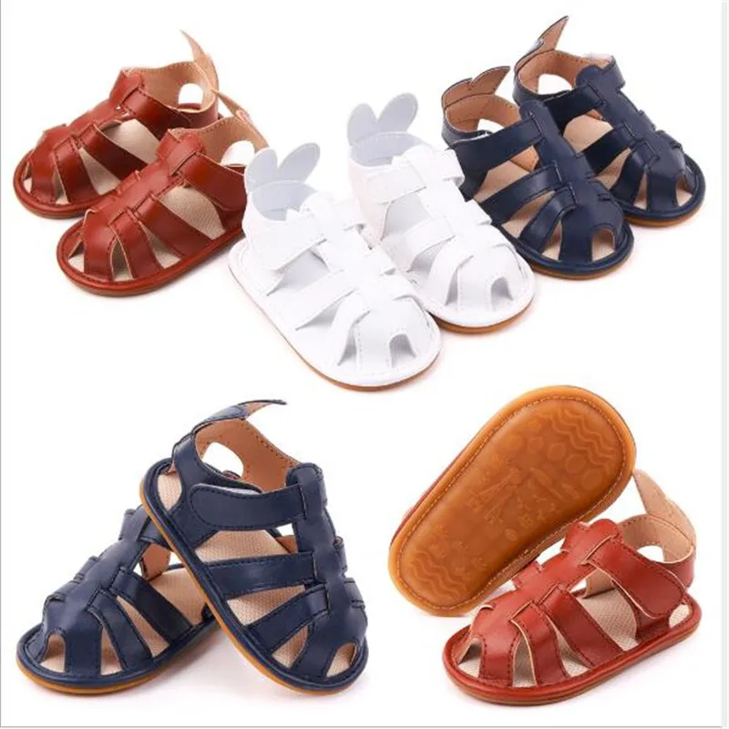 New Toddler Baby Summer Shoes Fashion Rubber Sole  Newborn PU Sandals Shoes Baby Shoes Antislip Boys Girls Casual Shoes