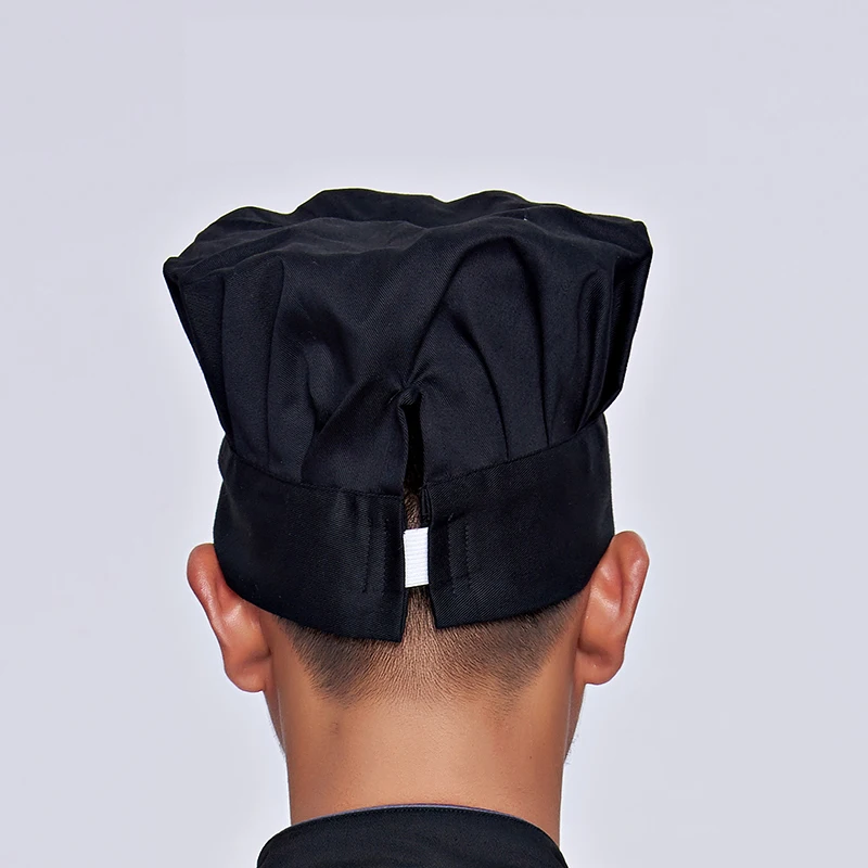 Chef Hat Cooking Adjustable Men Kitchen Baker Elastic Hat Catering Cooking Cap Striped Plain Hats Working Cap 1pc cooker hat