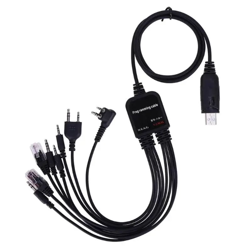 8 in 1 USB Programming Cable for Baofeng for . TYT QYT multiple Radios 1.3m/4.26 ft X6HB