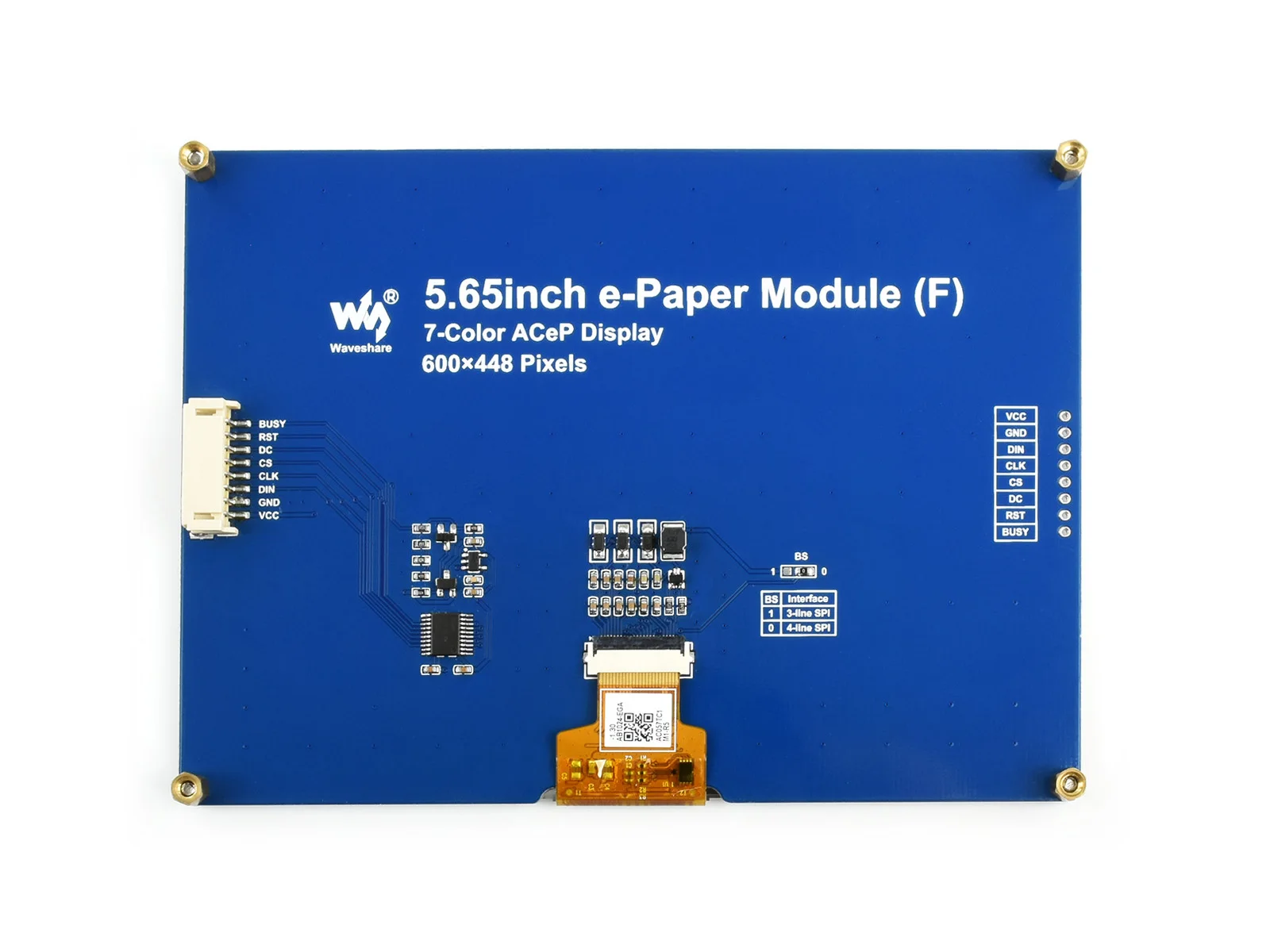 Waveshare 5.65inch Colorful E-Paper E-Ink Display Module, 600×448 Pixels, ACeP 7-Color, Low Power Consumption, Wide Viewing
