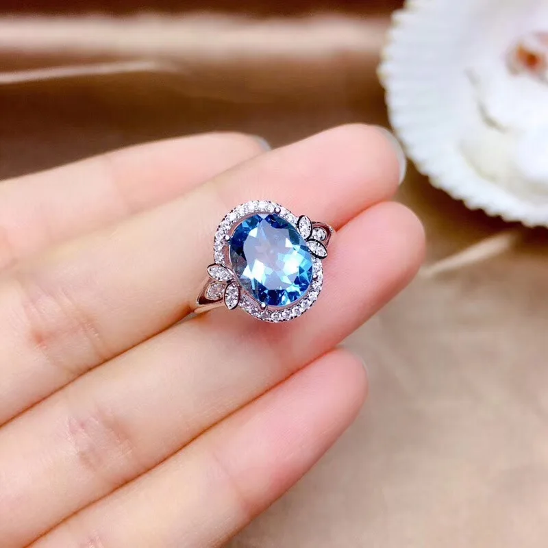 2021 New Princess Cut 3.2ct Natural Created Blue Sapphire Rings Original 925 Silver Charms Engagement Jewelry Rings for Women