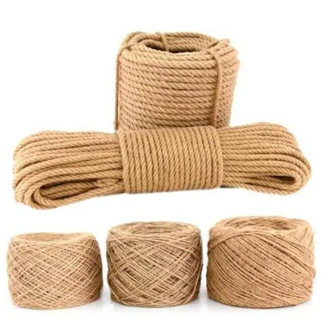 1mm-20mm Natural Jute Rope Twine Rope Hemp Twisted Cord Macrame String DIY Craft Handmade Decoration Pet Scratching