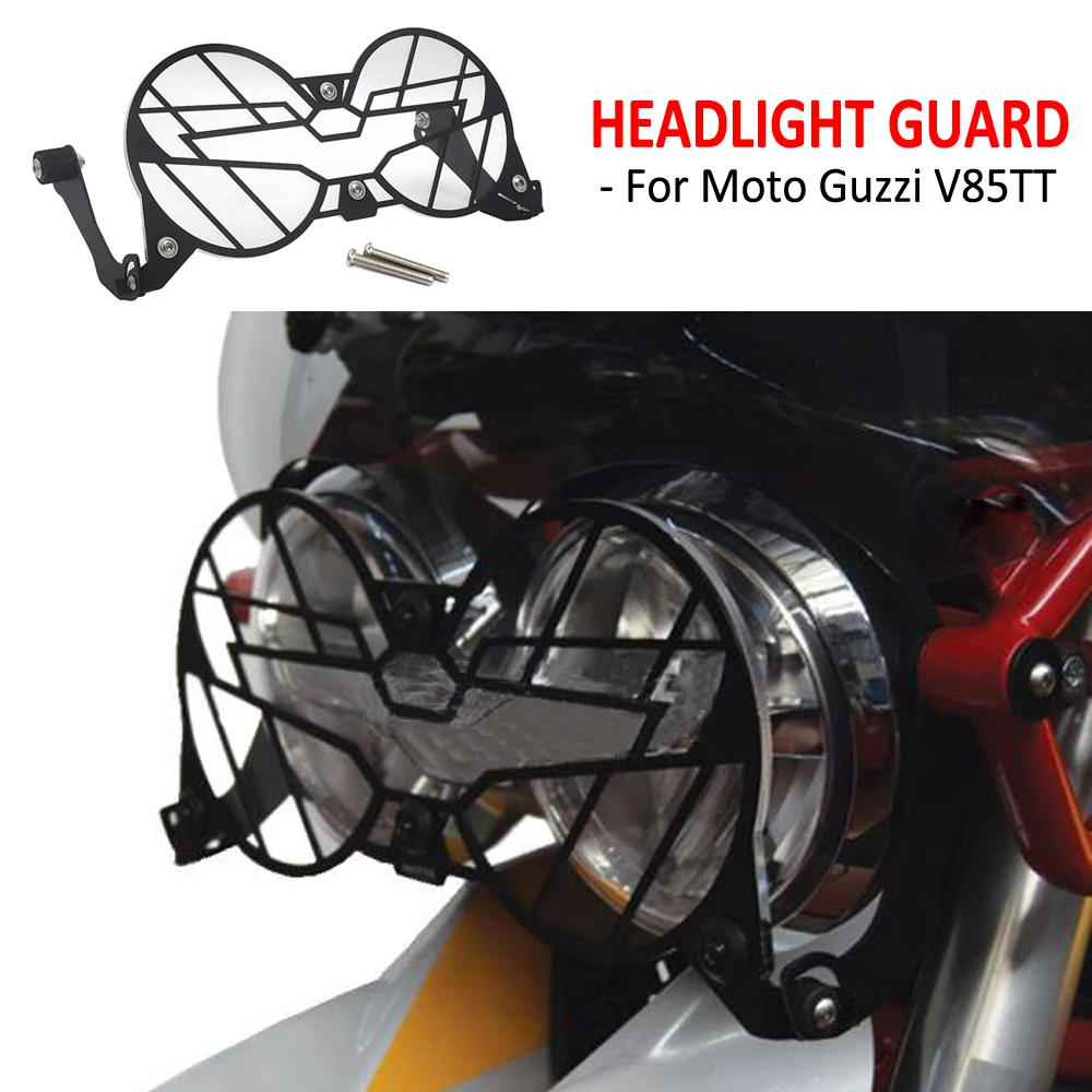 

NEW Motorcycle Folding Headlight Head Light Guard Protector Grill Double Protection Cover For Moto Guzzi V85TT V85 TT V 85 TT