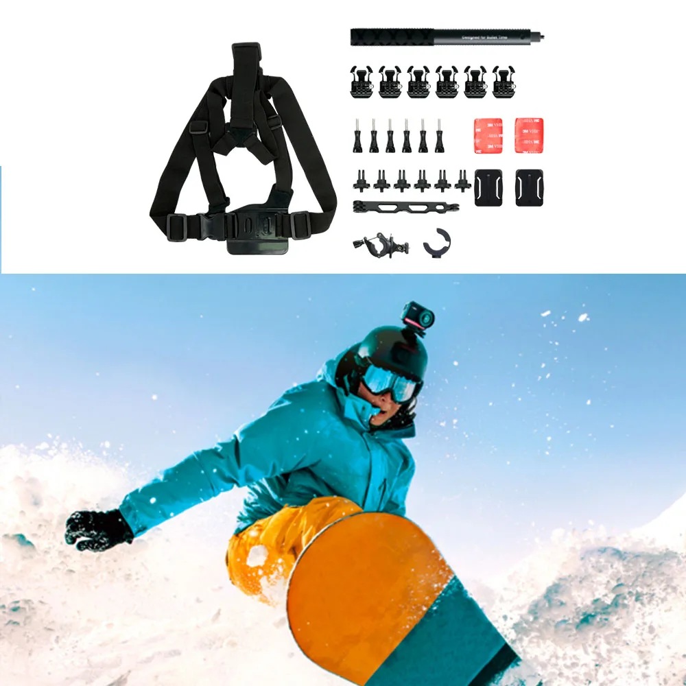 Insta360 Sport Bundle Sets (No Selfie Stick) Bike/ Run/ Snow/ Climb/ Football/ Sky/ Bungie/ Skate/ Kiteboard/ Motorcycle Mount