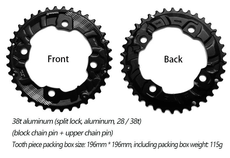 PROWHEEL MTB Kettenblatt 104/64BCD Doppelkettenblätter 26T 28T 36T 38T Mountainbike-Kettenblatt 10S/11S Kompatibel MTB Kurbelgarnitur – Detail 8