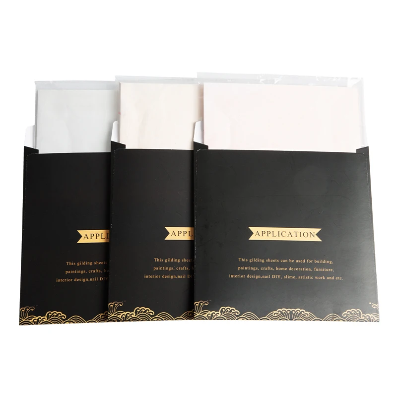 100pcs 14cm Imitation Sliver Copper Gold Leaf Metal Sheets Foil for Gilding Craft Decoration DIY Arts Crafts Paper Decorations
