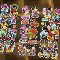 6PCS Disney Mickey Mouse Minnie Bubble Stickers For Kids Cute Anime Stickers Luggage Notebook Scrapbooking Sticker