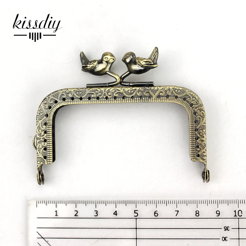 1PCS 26cm Antique Bronze M Shape Embossed Candy Bead Big Metal Purse Frame Bag Kiss Clasp Handle DIY Accessories
