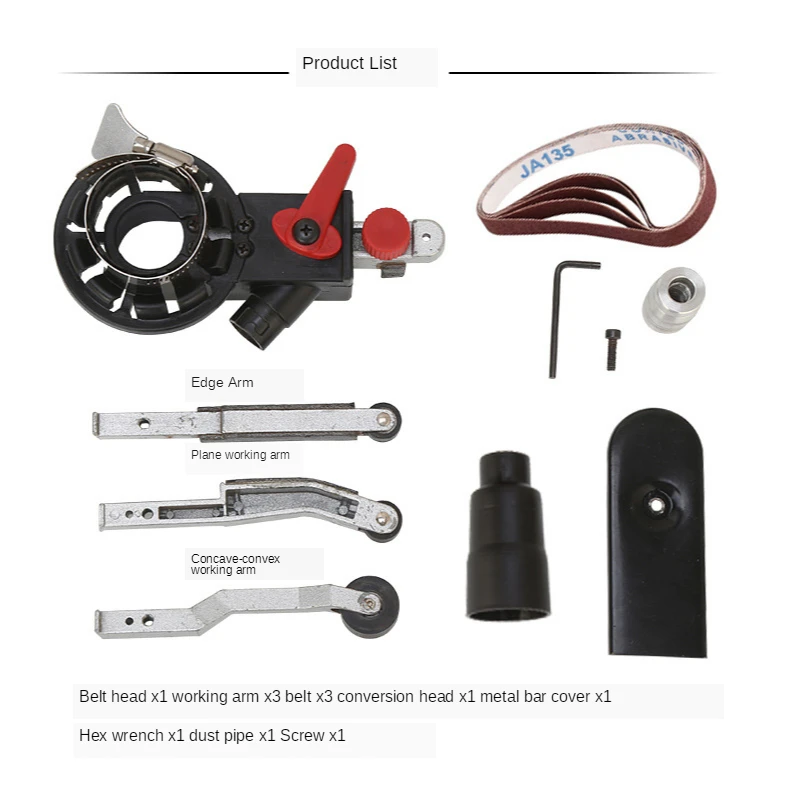 Adaptador de correa de lijado de bricolaje para amoladora angular eléctrica 115/125, M14, trabajo de Metal para carpintería