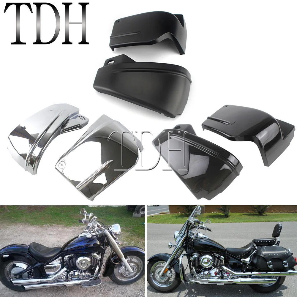 For Yamaha V-Star 650 DragStar 650 XVS650 XVS650A Custom Classic Motorcycle Black/Matte Black/Chrome Battery Side Fairing Cover