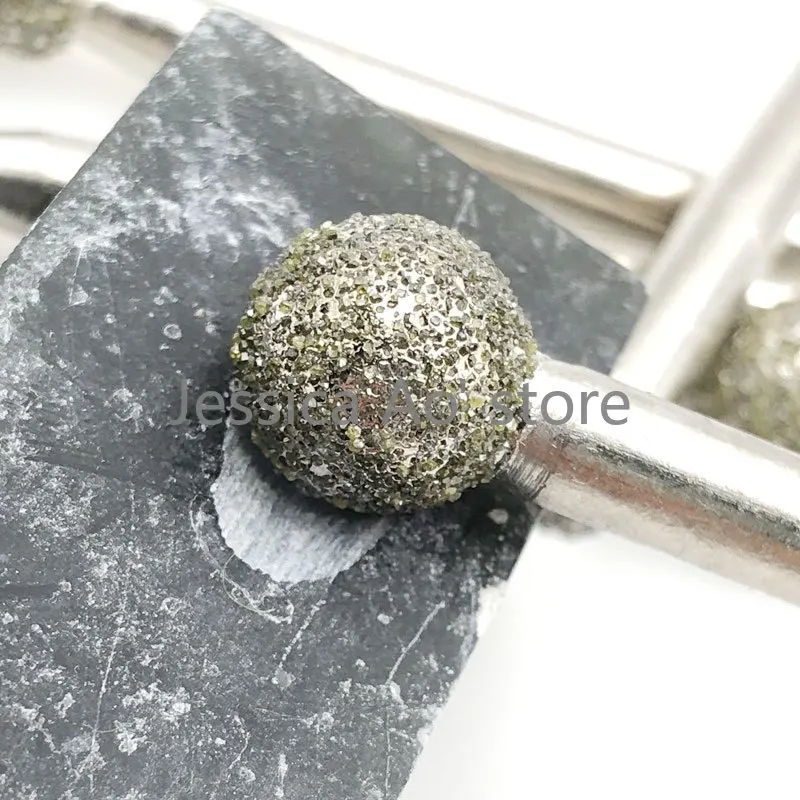15 pz 5-12mm pietra intaglio diamante rettifica punte sfera forma palla incisione testa frese rotative giada stampo strumento di intaglio del vetro
