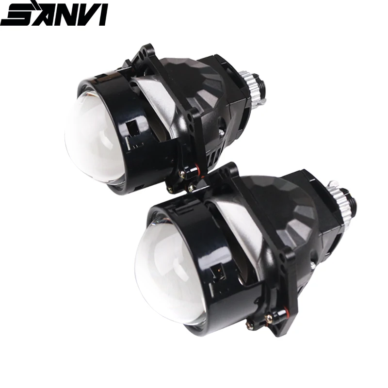 

SANVI 2pcs 3inches 55W 5500K Auto Bi LED Projector Lens Headlight H7 Car LED Projector Headlamp RHD&LHD Car Light Retrofit Kits