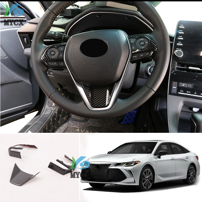 

CARBON FIBER STEERING WHEEL EMBLEM DECAL COVER FOR TOYOTA AVALON 2019 2020 ACCESSORIES CAR STYLING