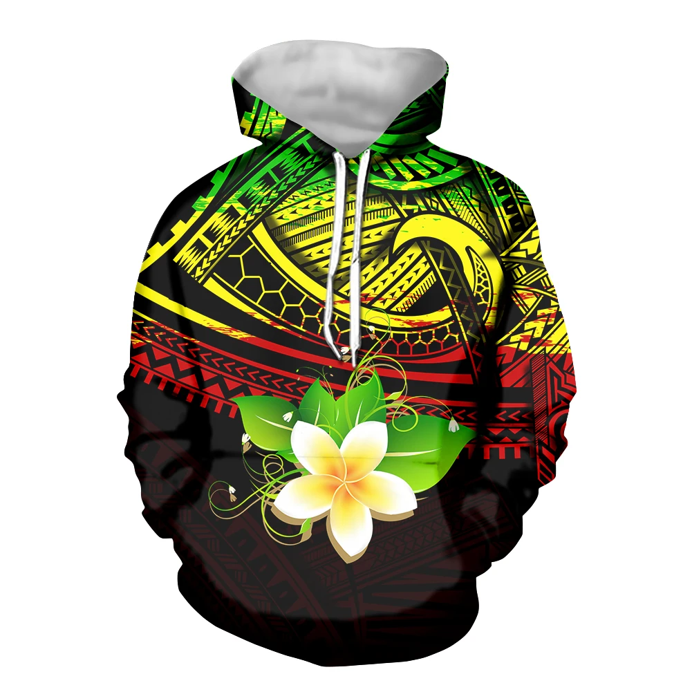 Men’s Autumn And Winter Hoodies Sweatshirts Hibiscus Boho Flower Casual Pocket Pullover Hoody Top Long-Sleeved Loose