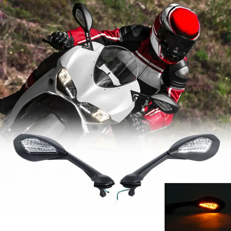 

Motorcycle Rearview Mirror LED Turn Signal Light For Ducati SuperSport S 939 2018 936 2017-2020