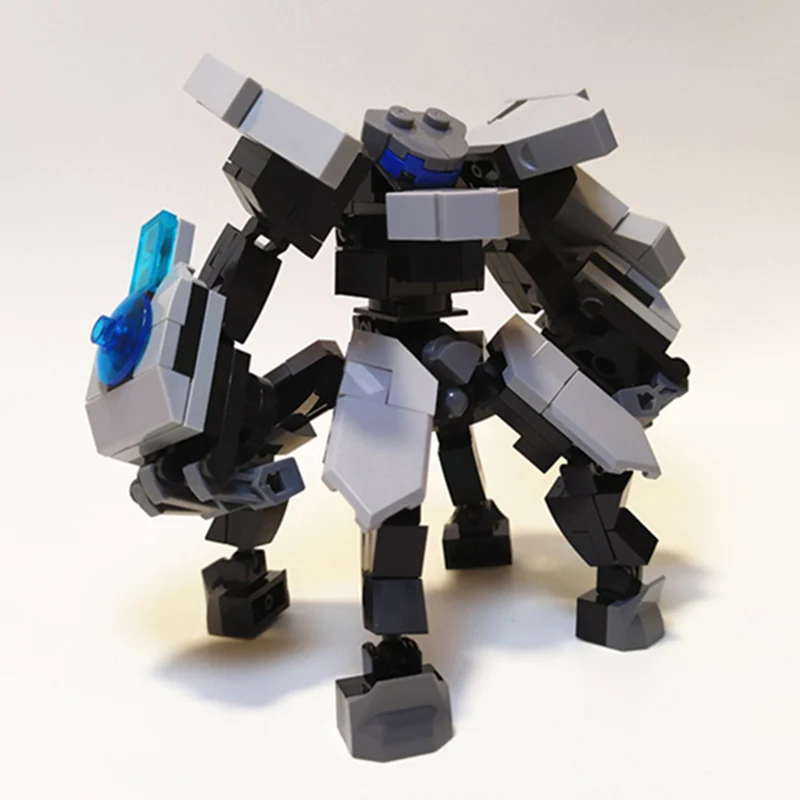 Bloques de construcción de Guerrero Mecha del Ejército de la guardia para niños, 10cm, Robots de armadura, modelo de figura de Anime, 200 piezas, figura de acción, bloques, muñeca