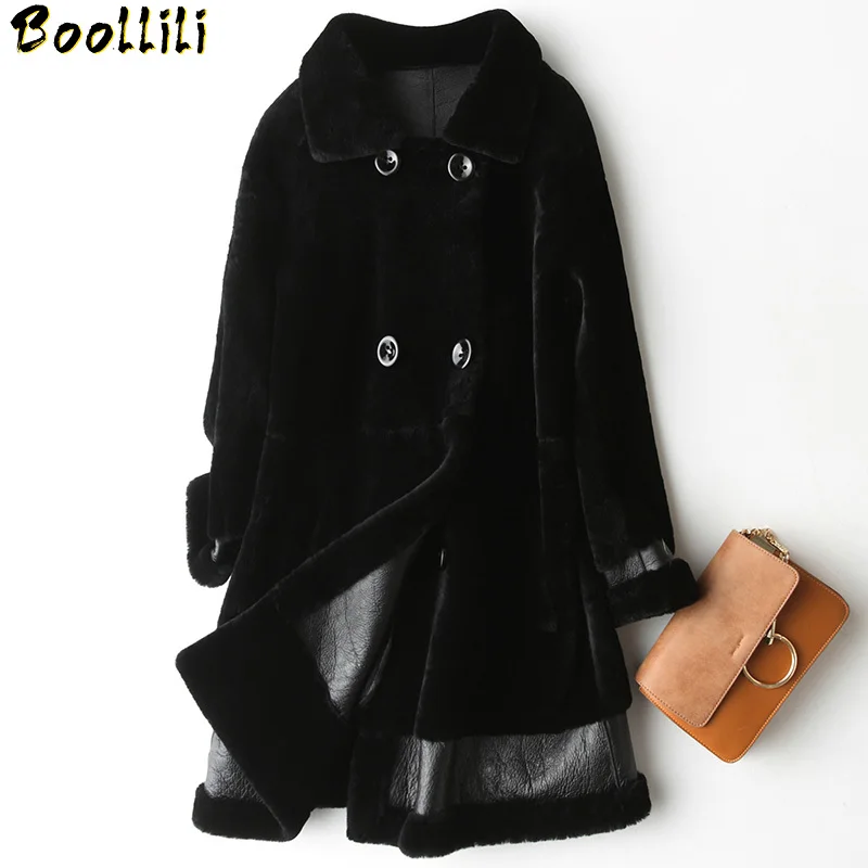 Real Boollili Women's Fur Coat 2023 New Luxury Natural Sheep Shearing Fur Coats Female Winter Jacket Women Wool Jackets