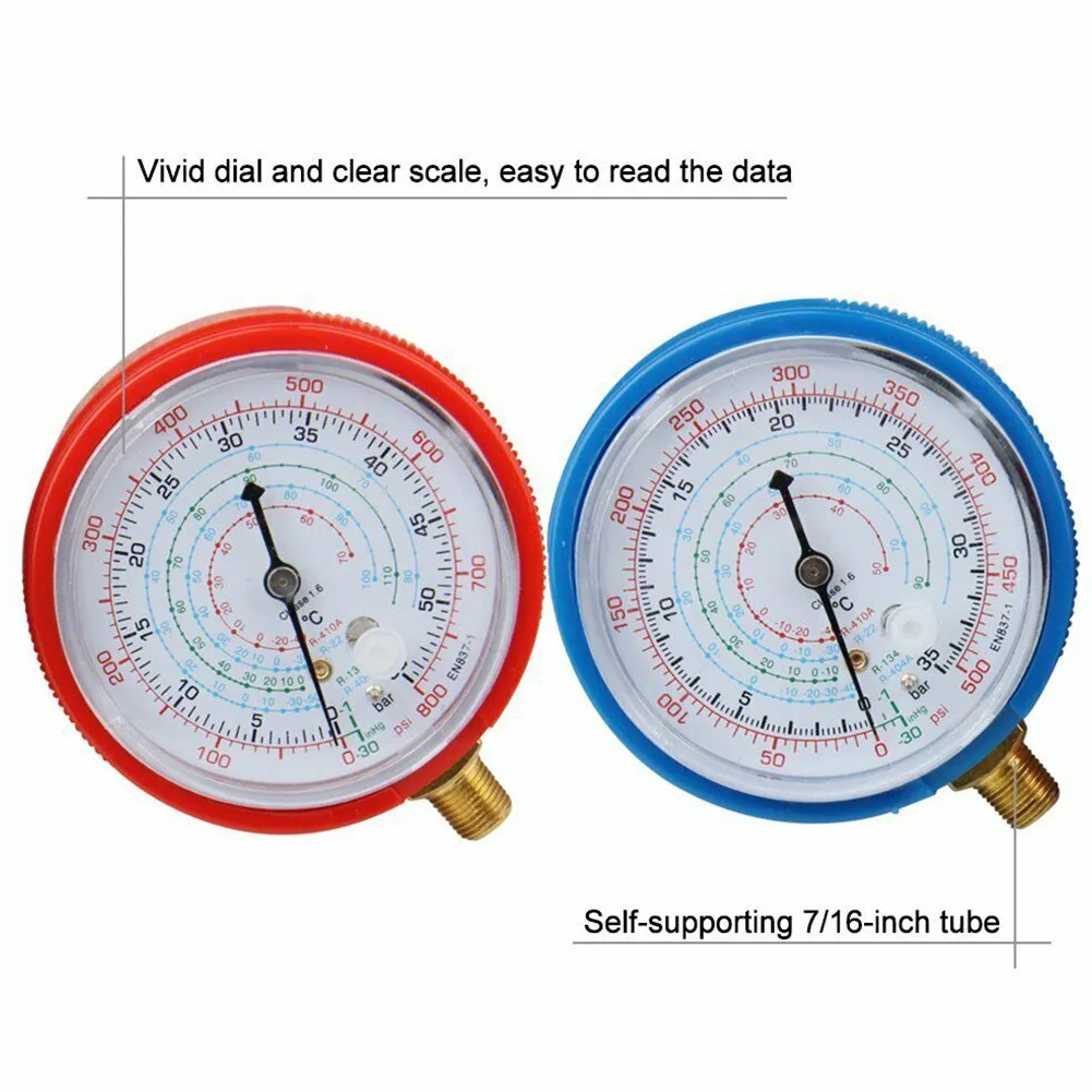 Imagem -04 - Condicionado Manifold Gauge Manômetro de Baixa Pressão Acessórios para Ferramentas Hvac R22 R404a R134a R410a Pcs ar