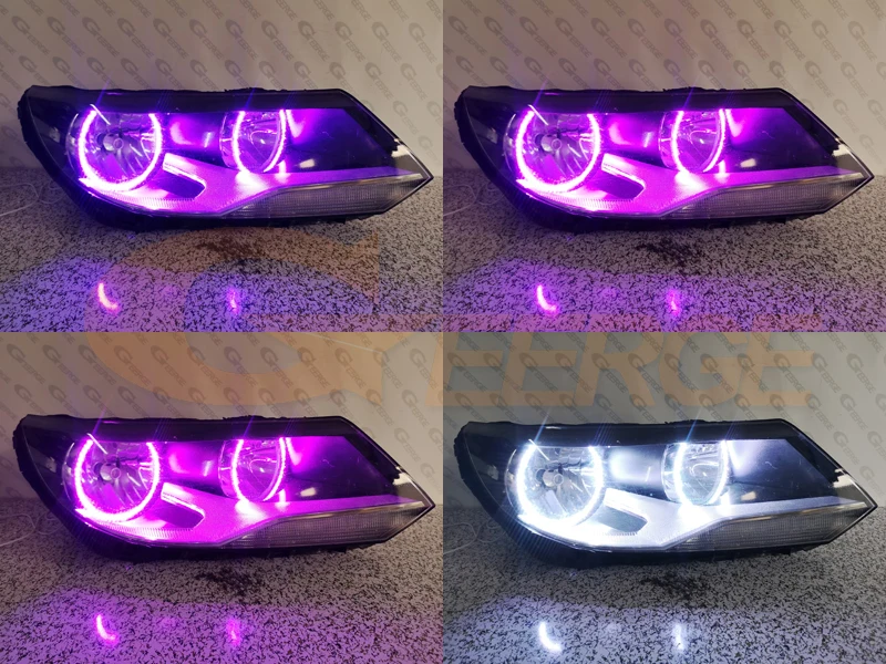 폭스 바겐 VW TIGUAN I 5N Facelift RF 원격 블루투스 App 울트라 브라이트 멀티 컬러 RGB LED 천사 눈 키트 헤일로 링