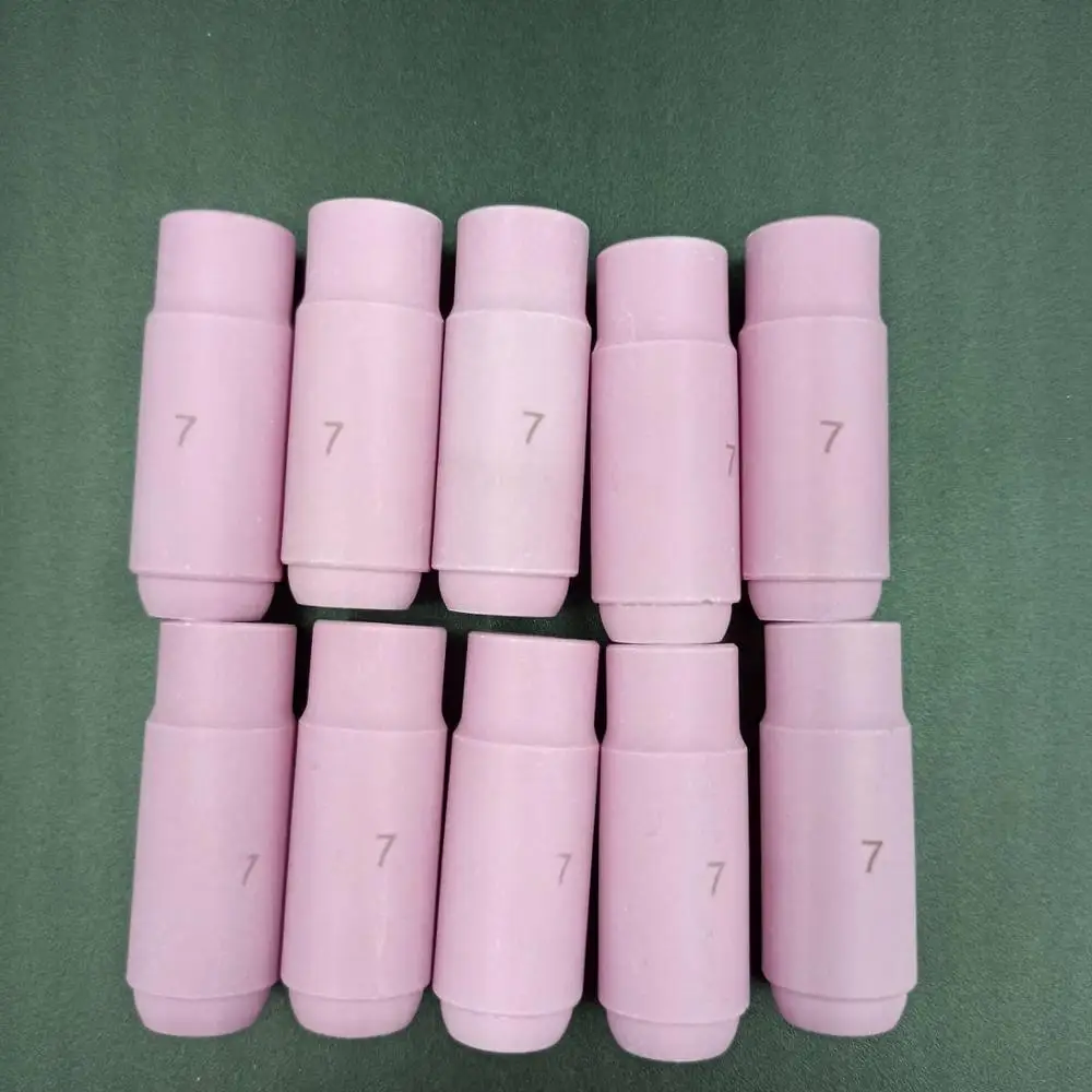 10 Pcs TIG Alumina Ceramic Nozzles Gas Lens Cup TIG Consumables 10N47 7# Fit Welding Torch SR PTA DB WP 17 18 26 Series