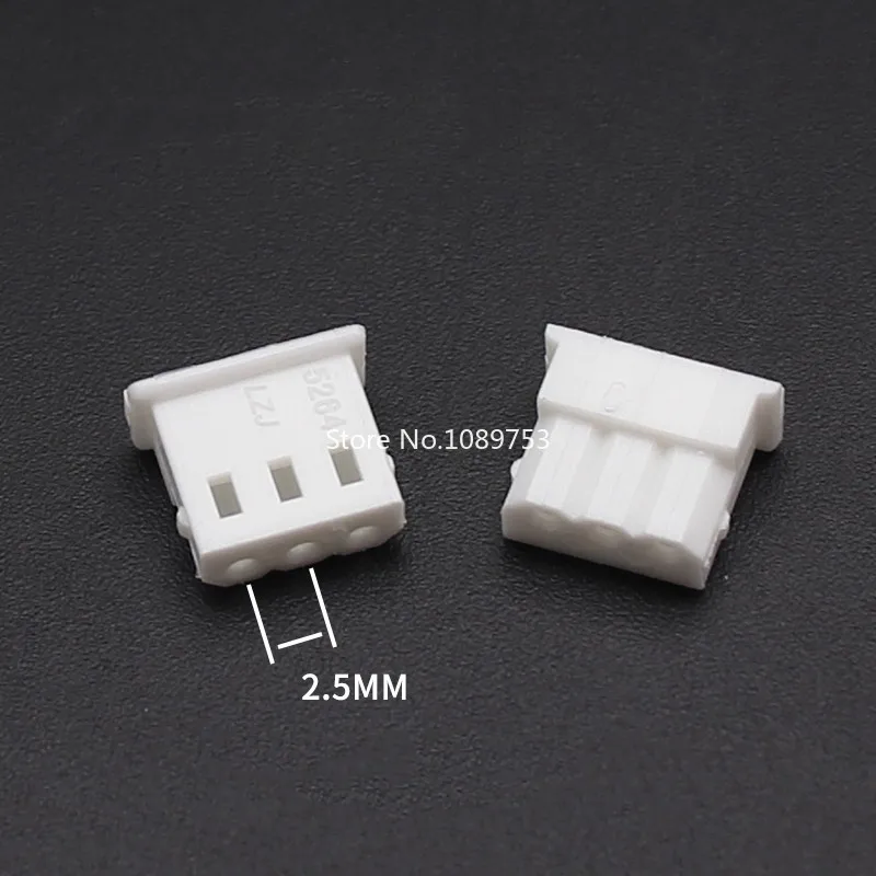 50PCS Micro Mini 5264 Female Housing Connector 2P 3P 4P 5P 6P 2.5mm Plastic Shell