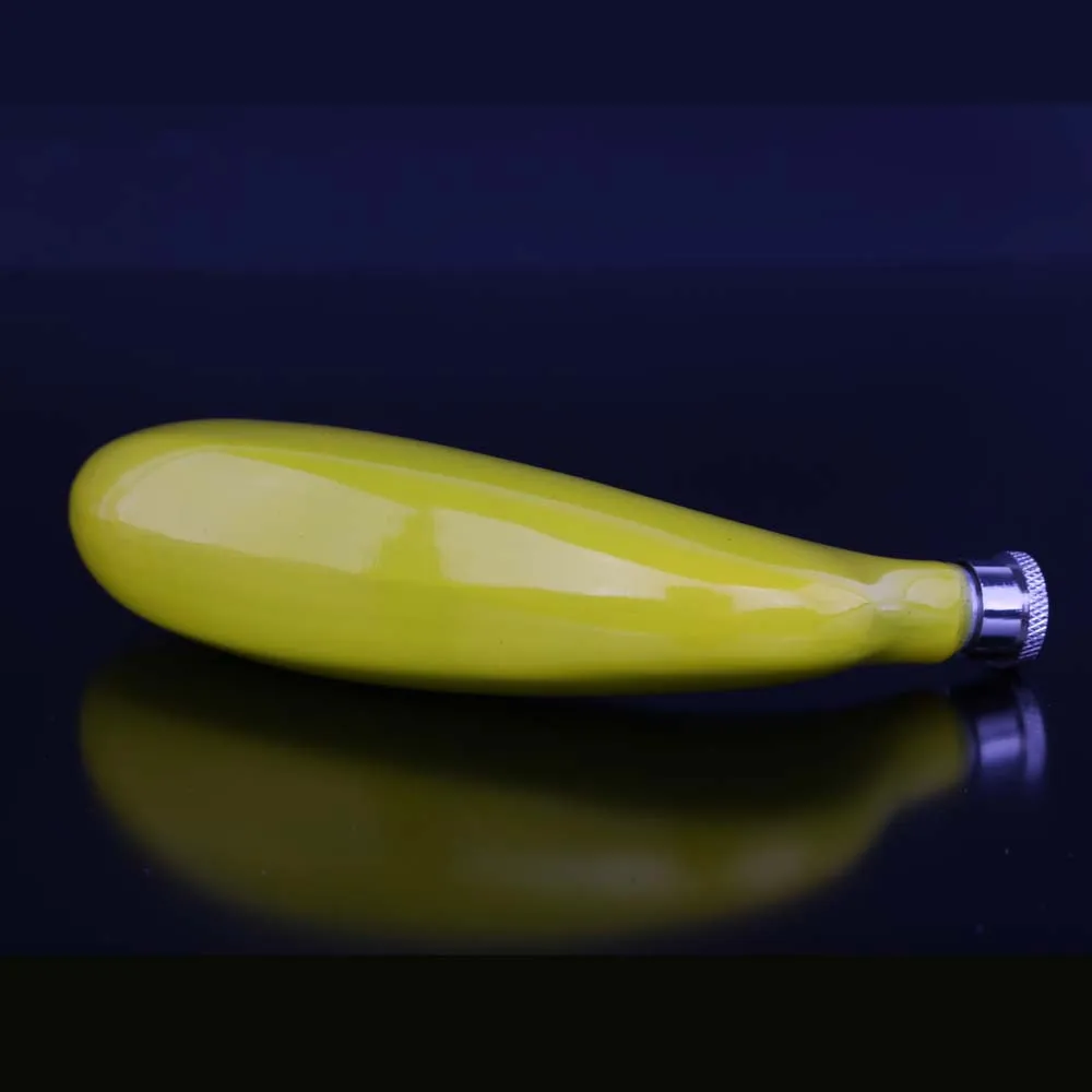 5 Oz Banana Shaped Stainless Steel Hip Flask Portable Yellow Liquor Whiskey Alcohol Pocket Bottle for Bridesmaid Gifts