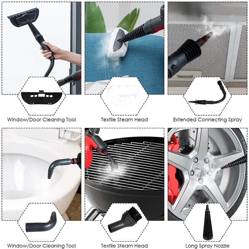 Portable Handheld Multi-Purpose Steam Cleaner Powerful Steamer Sanitizer Cleaning Tool For Bathroom Kitchen Office Sofa Car