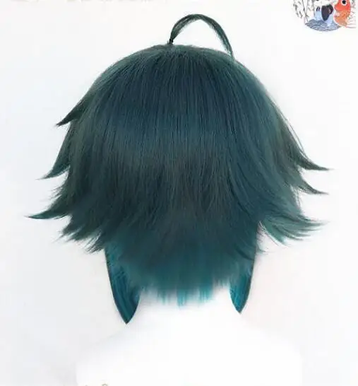 Perruque courte verte de Cosplay Anime, perruque de jeu Genshin Impact Xiao, cheveux de film résistants à la chaleur pour hommes et femmes