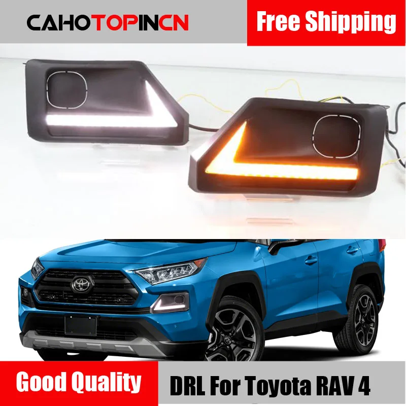 

For Toyota RAV4 Adventur Trail Sport 2019 2020 Dynamic Yellow Turn Signal 12V Car DRL LED Daytime Running Light Decoration Light