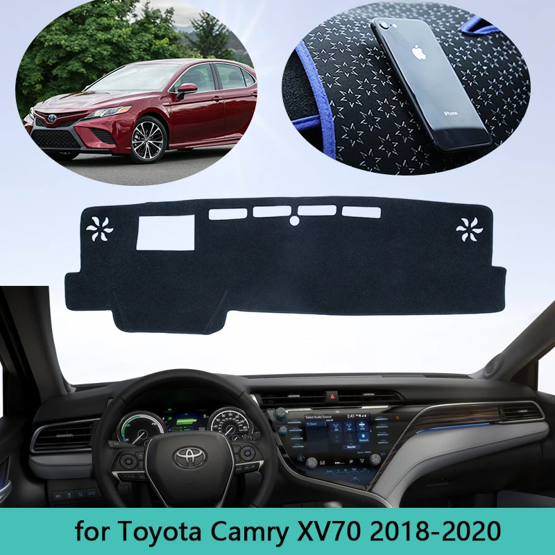 

Для Toyota Camry 70 XV70 2018 2019 2020 противоскользящий коврик для приборной панели, солнцезащитный коврик для приборной панели, ковер с защитой от УФ-лучей, автомобильные аксессуары
