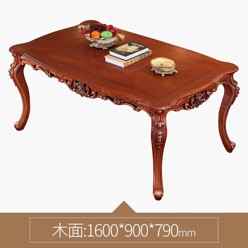 American marble table 1.6 meters luxury solid wood carving furniture European style retro dining table