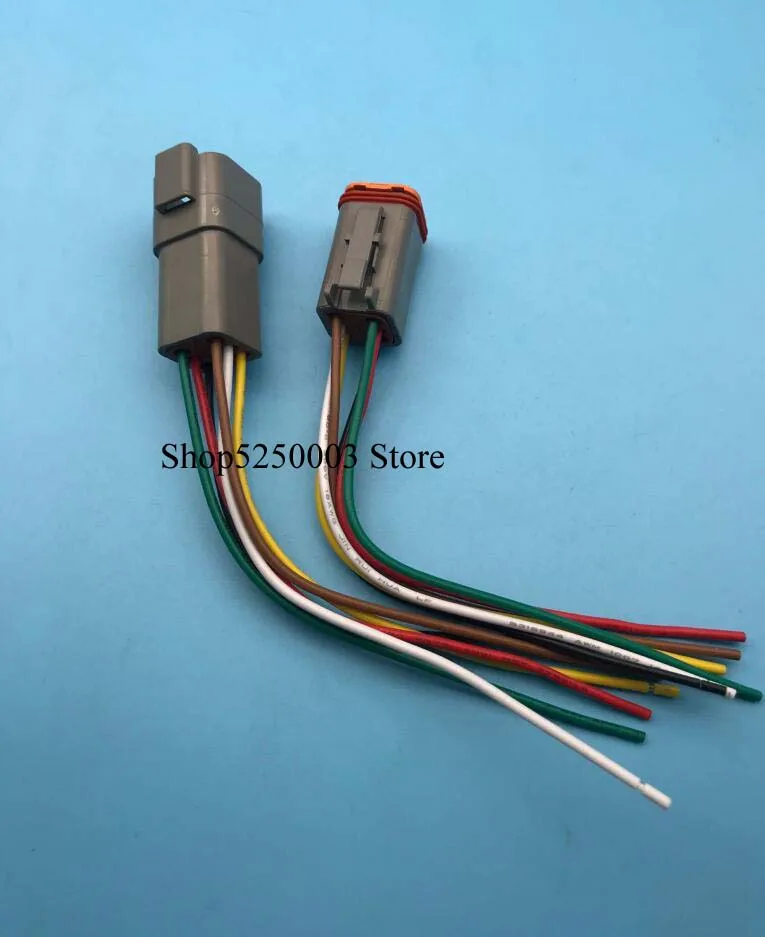 5 pcs/lot  6 Pin Waterproof Electrical Wire Connector Plug Enhanced Seal Shrink Boot Adapter 22-16AWG DT06-6S DT04-6P