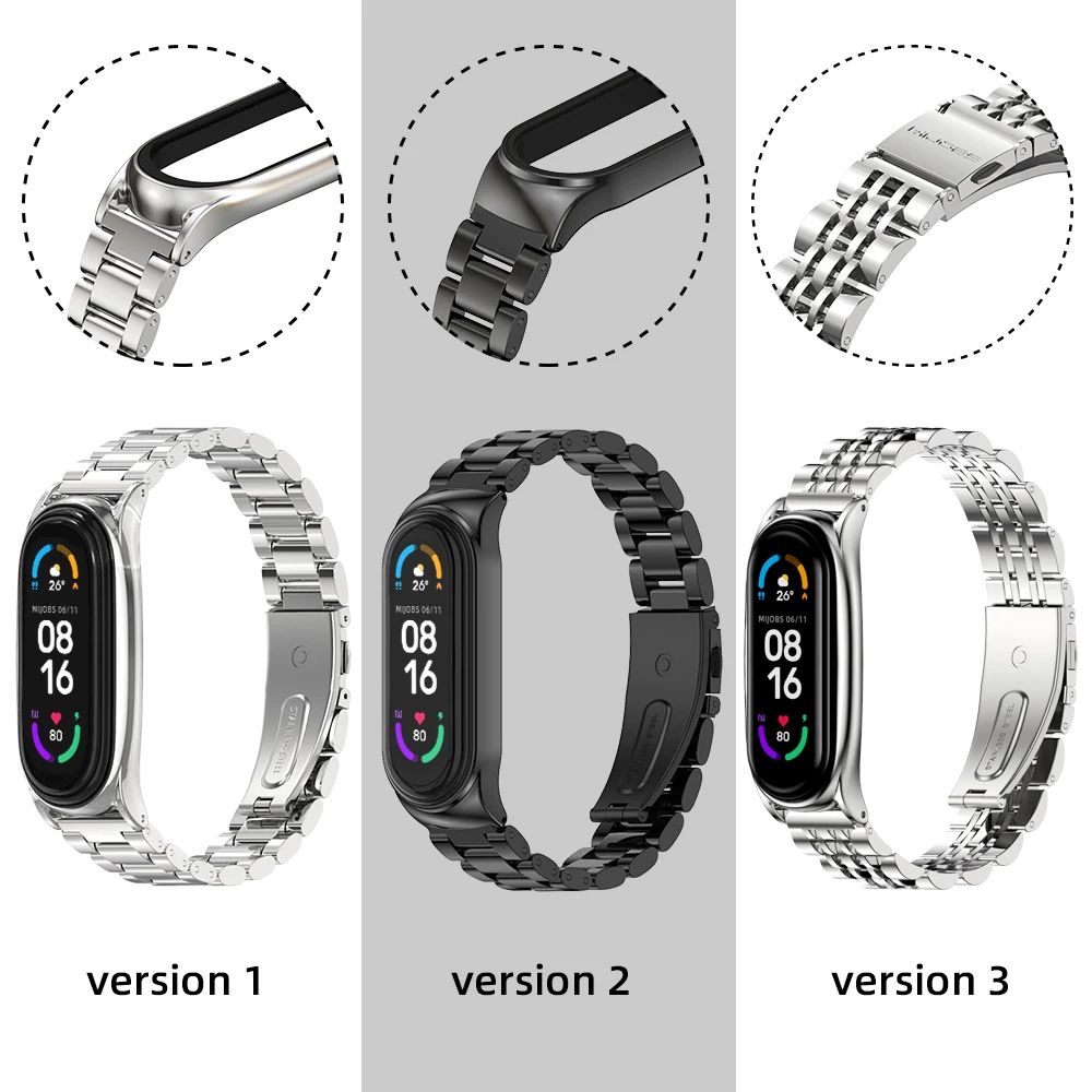 Mi Band 8 cinturino per Xiaomi Mi Band 7 6 5 4 3 bracciale su Mi Band 6 braccialetti in metallo Miband 5 Pulseira Correa NFC versione globale