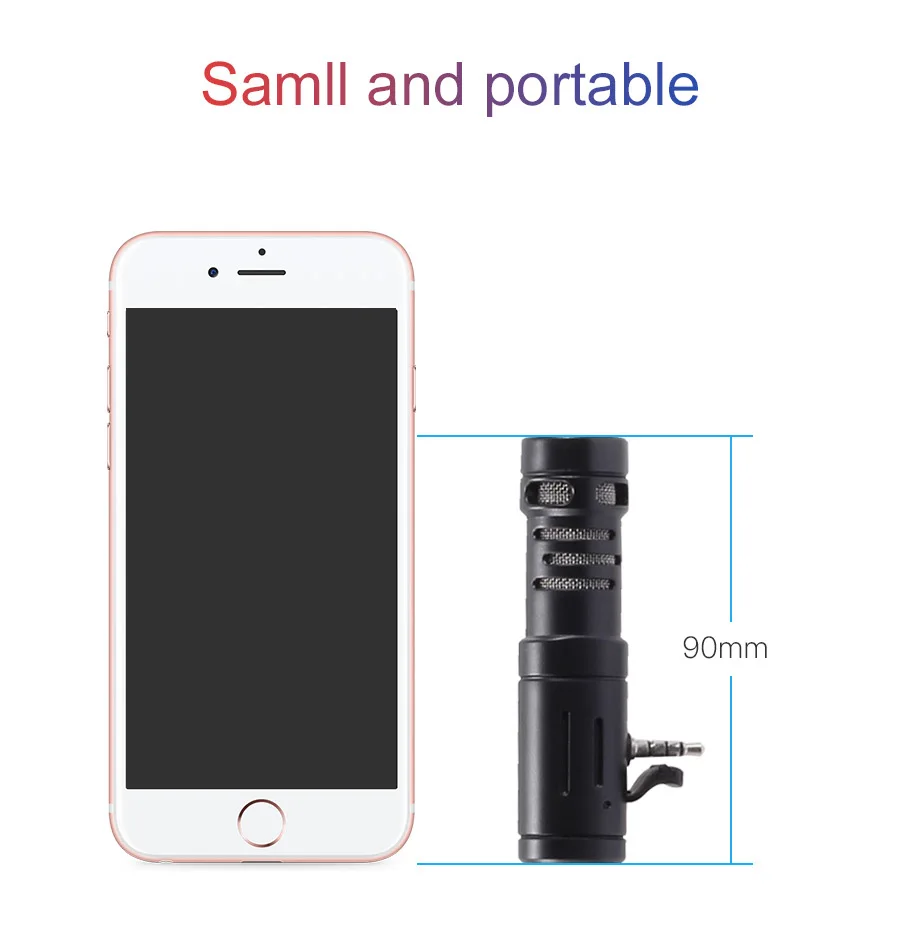 Portable 3.5mm Video Recording Microphone Mini Shotgun Condenser Microphone for Phone PC Computer DSLR Camera Vlogging Mic