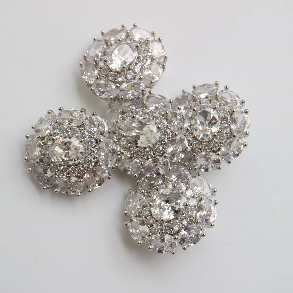 5pc Luxury Crystal Buttons Rhinestone Cubic Zirconia Button for Clothes Decorative CZ Sewing Cashmere Knit Cardigan
