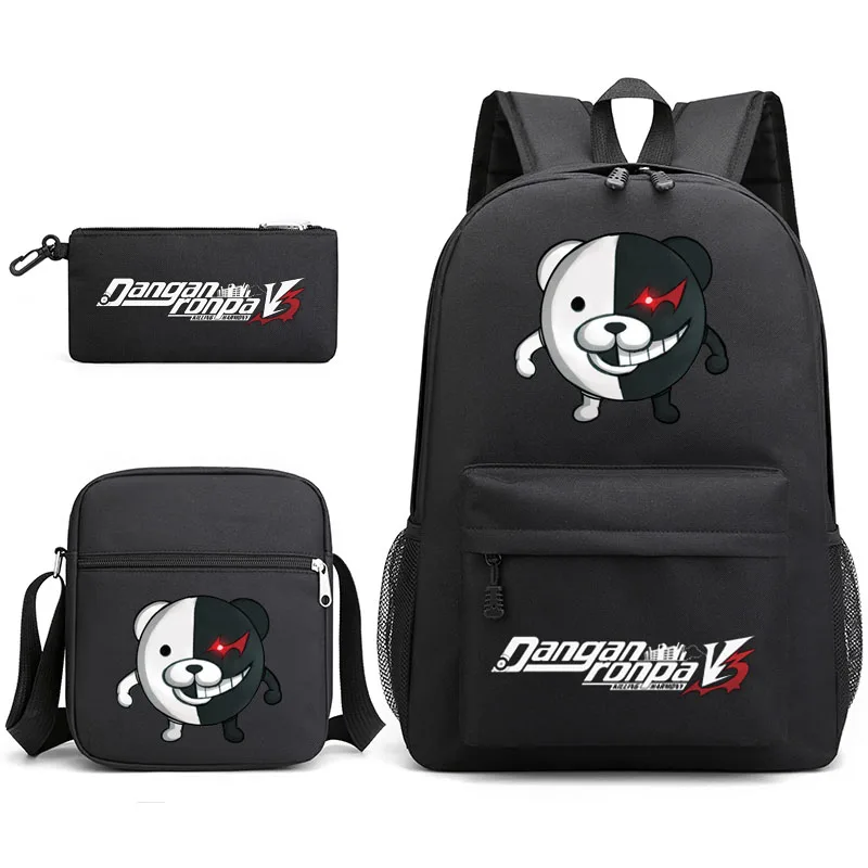 

Danganronpa 3 pieces/set backpack student boy girl school bag pencil case shoulder bag back to school