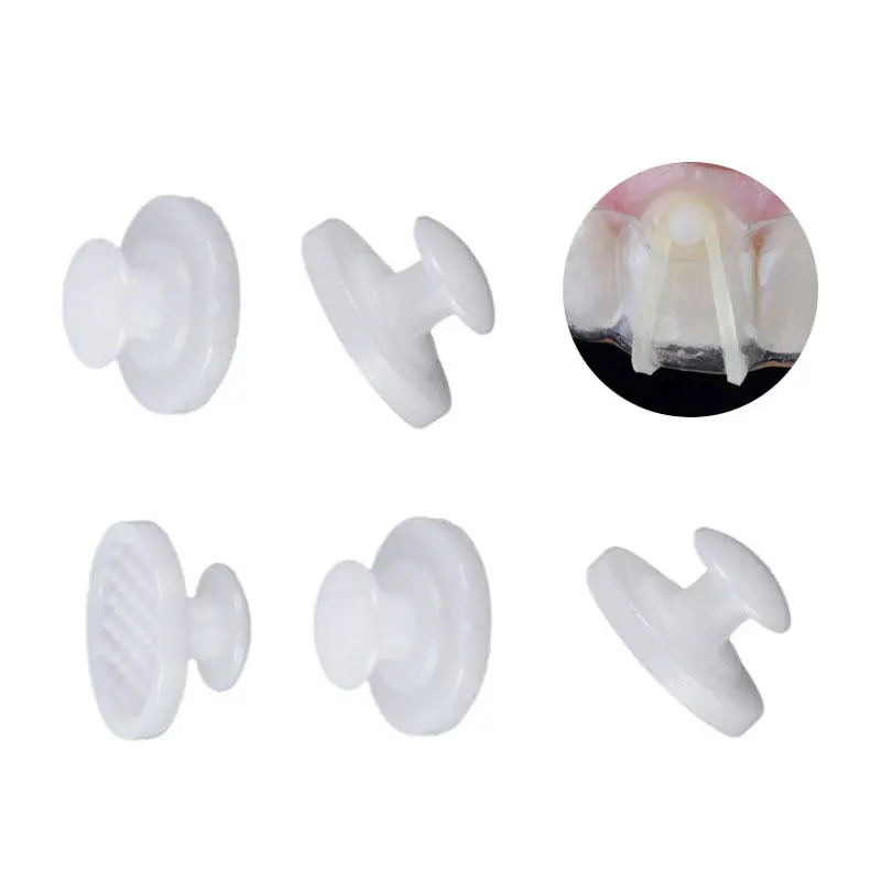 10Pcs Dental Orthodontics Lingual Buttons Metal Clear Ceramic Composite for Brackets Ortodoncia