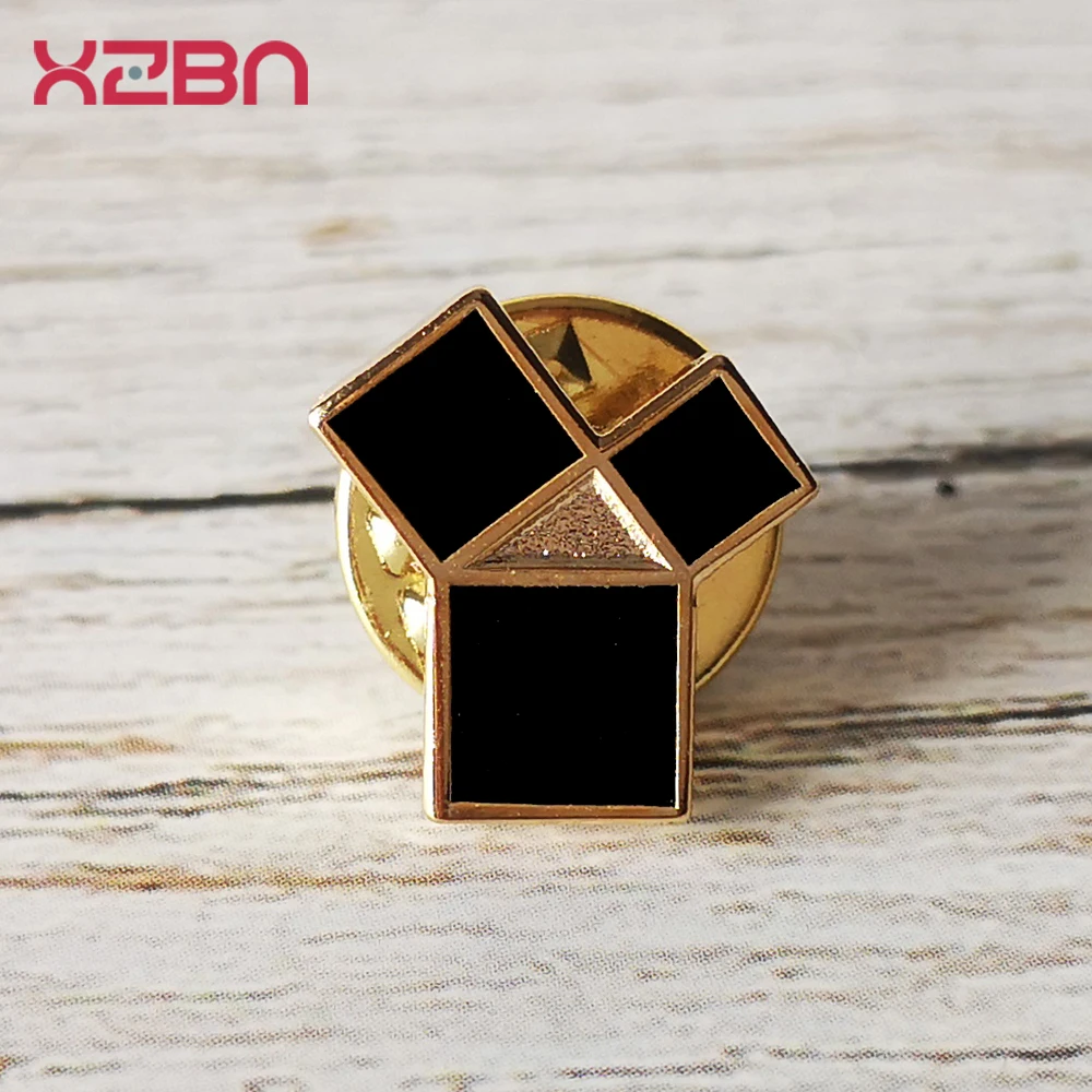 Masonic black Lapel Pins Blue Freemasonary Badge Mason Freemason the 47th problem of Euclid gold plated Zinc Alloy Material