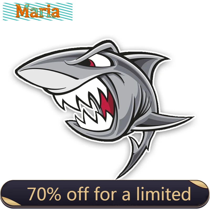 Angry Great White Shark Cartoon Graffiti Car Stickers Styling for Bumper Cover Scratches Decal JDM A4 Q3 Auto decoration