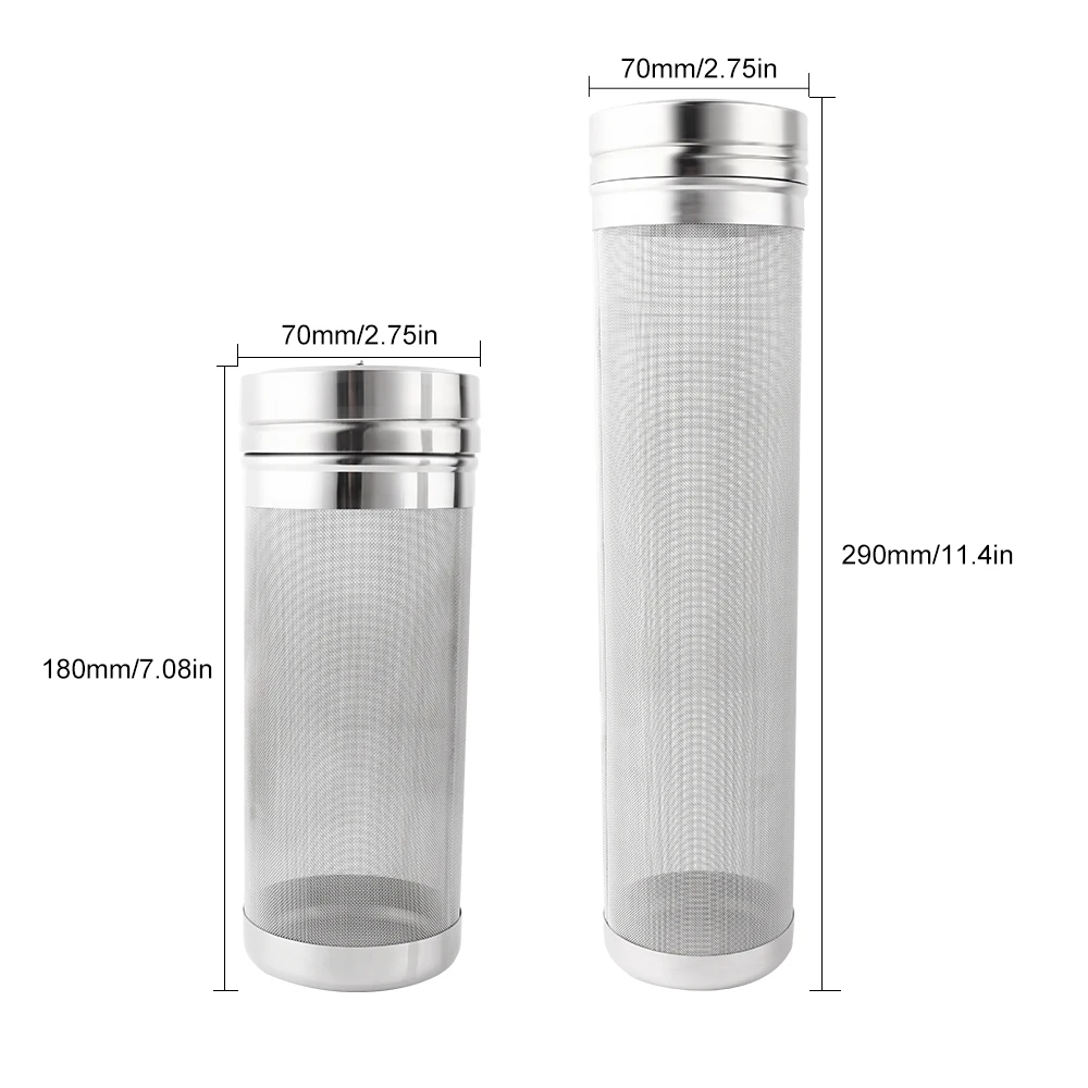 7x18/ 7x29cm 300 Micron Stainless Steel Hop Filter Homebrew Mesh Beer Filter Strainer Dry Hopper For Home Brew Spider Filter