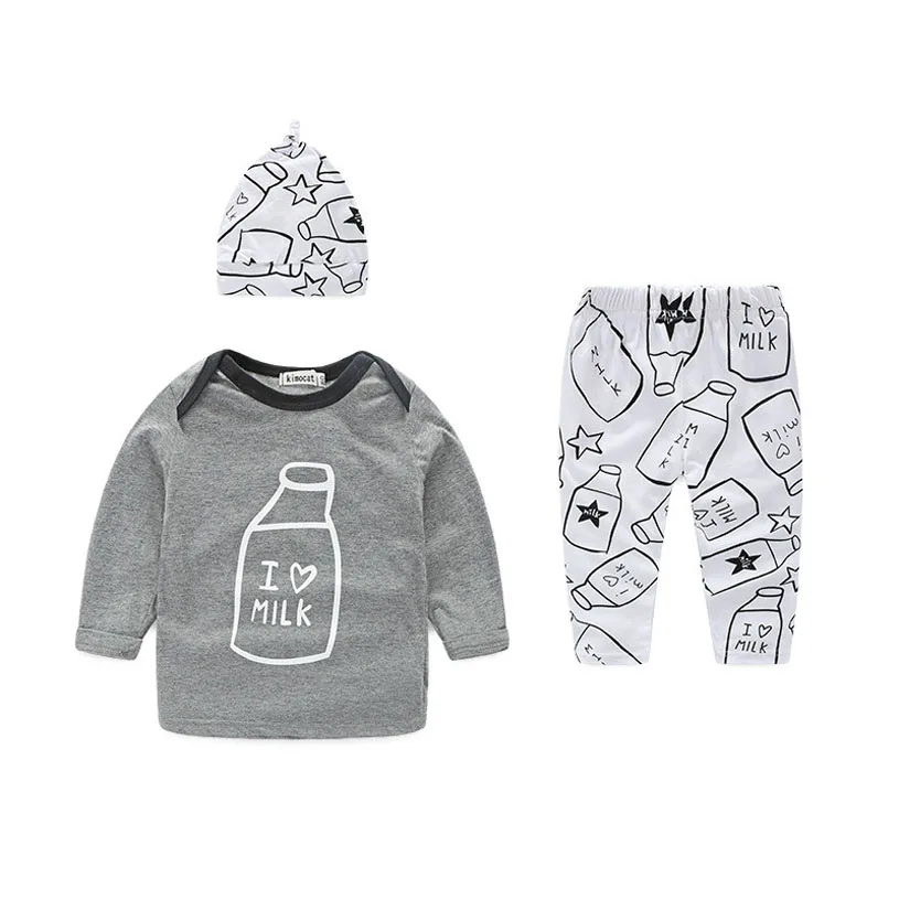 Roupa Infantil Menino Spring Long Sleeve Baby Boy Clothing Set Underwear Cotton Baby Clothes Fashion Three Piece Baby Outfit