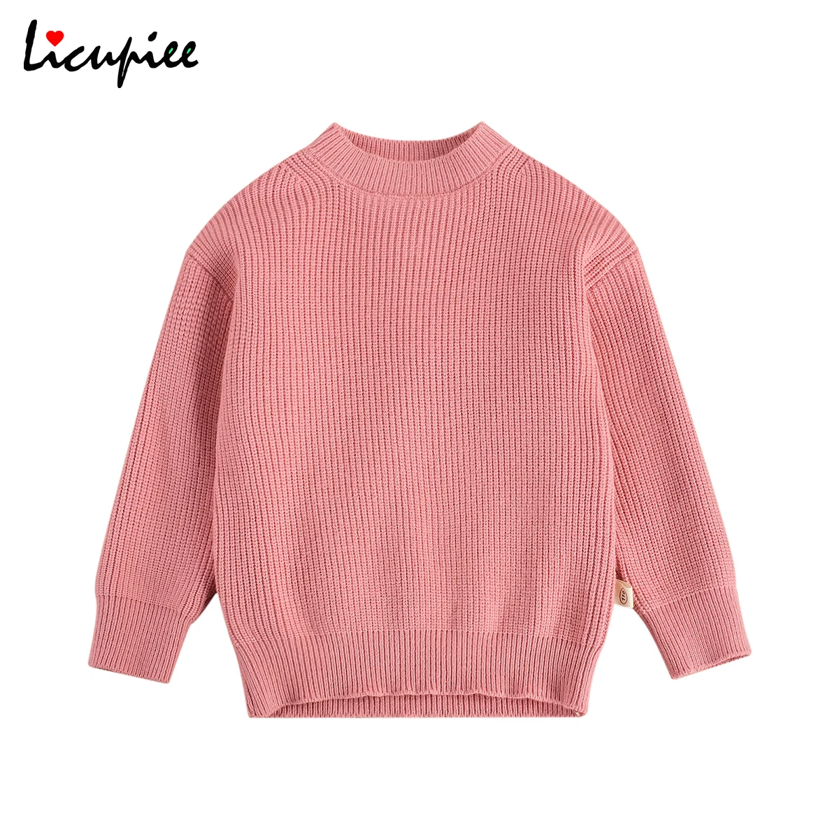 Children's Sweater, Infant's Low Collar Solid Color Pullover Striped Pit Bar Long Sleeve Top Unisex Sweater Solid Top 1-6 Years