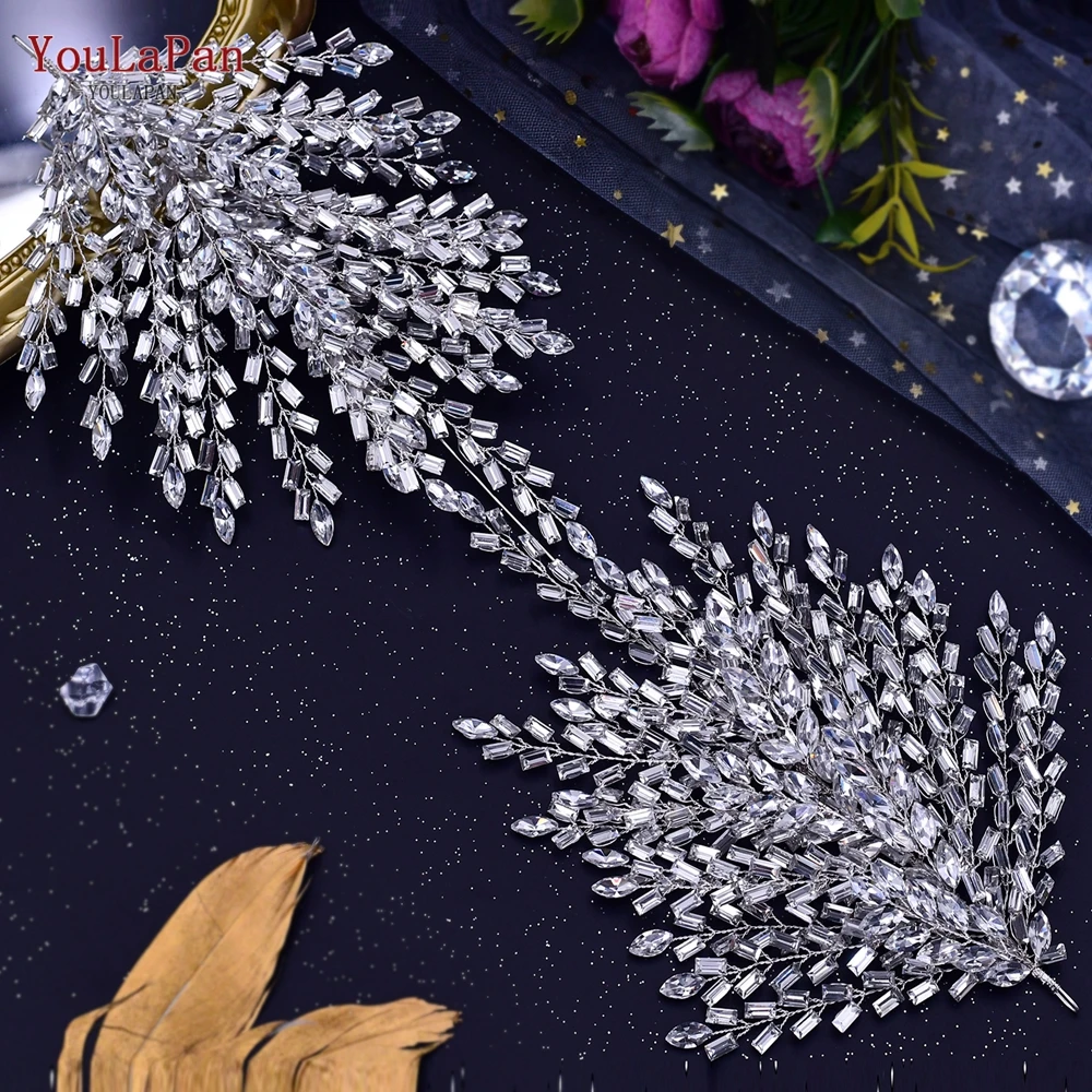 Youlapan HP383 Silver Crystal Bridal Haaraccessoires Vrouwen Rhinestone Hoofdband Bruiloft Haar Sieraden Bruid Kroon Haar Tiara