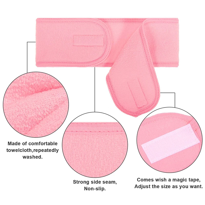 Adjustable Dry hair towel with Hair Band，Makeup Head Band Towel Hair Band Shower Cap Elastic SPA Microfiber Hair Dry Cap