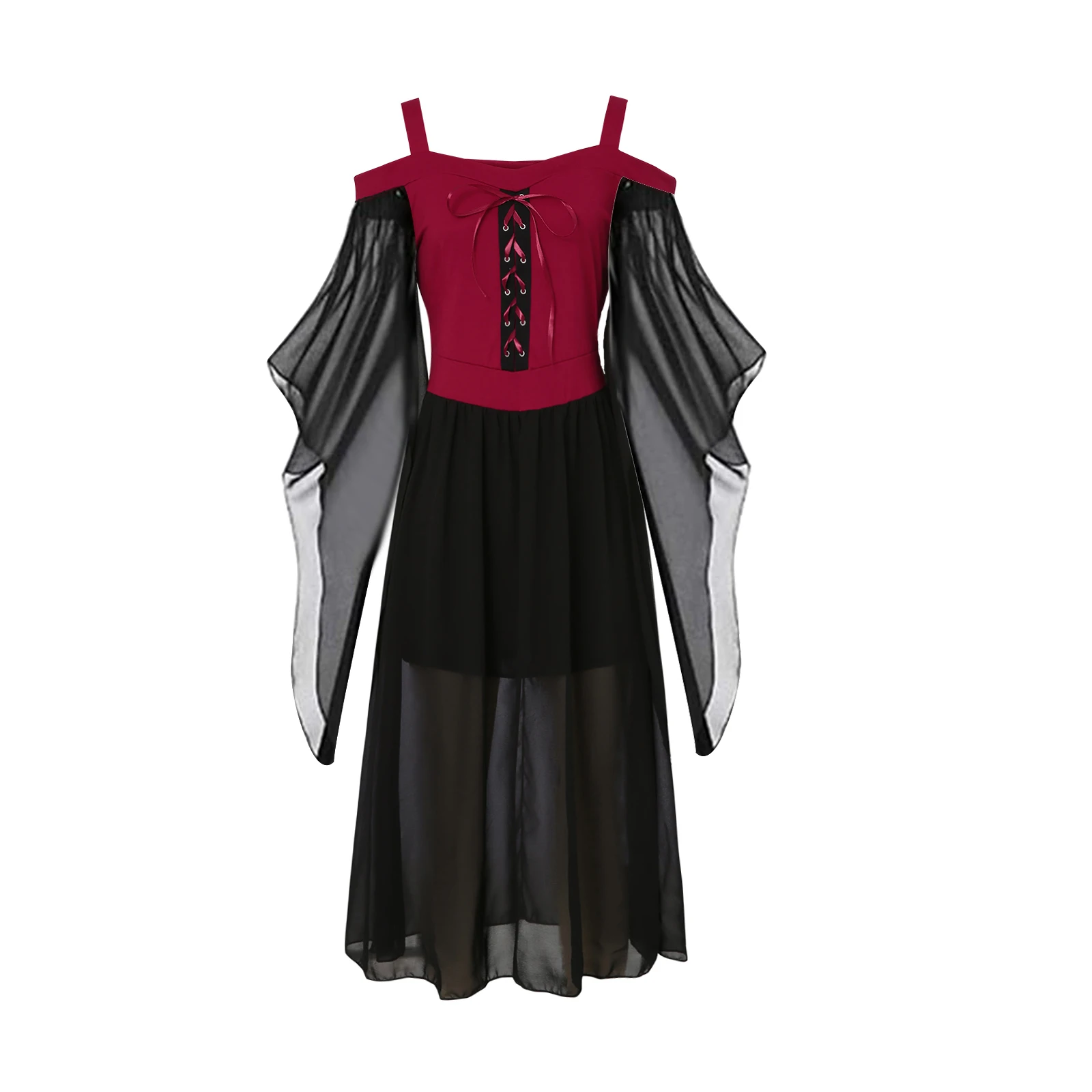 Female Off Shoulder Dress, Halloween Boat Neck Fly Sleeve  for Ladies  witch costume women  difrases hallowen mujer  vampire