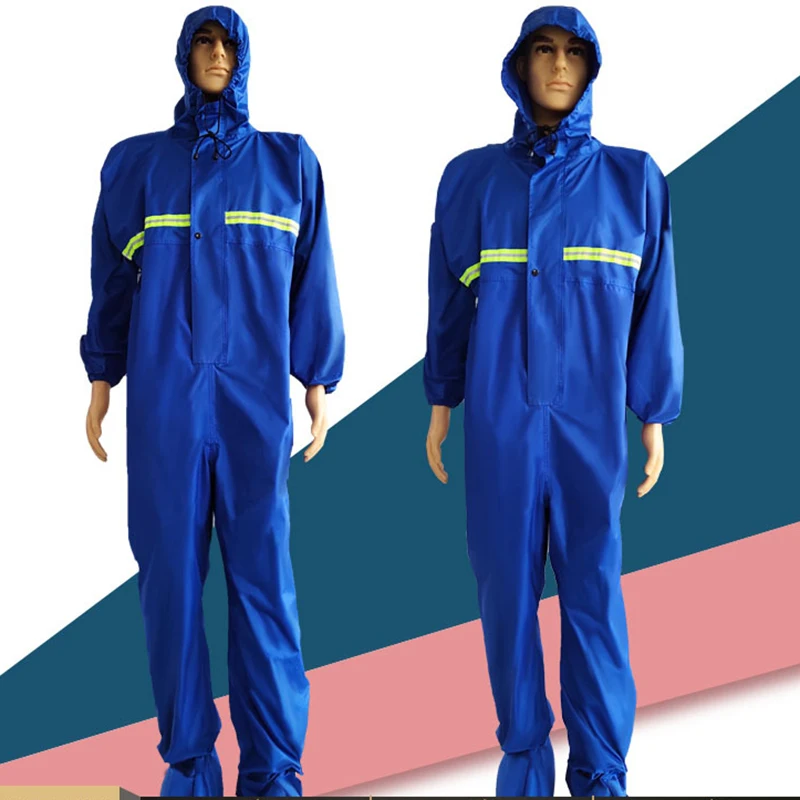 One-Piece Raincoat with Reflective Stripe Shoe Cover as a Gift  Full  Waterproof